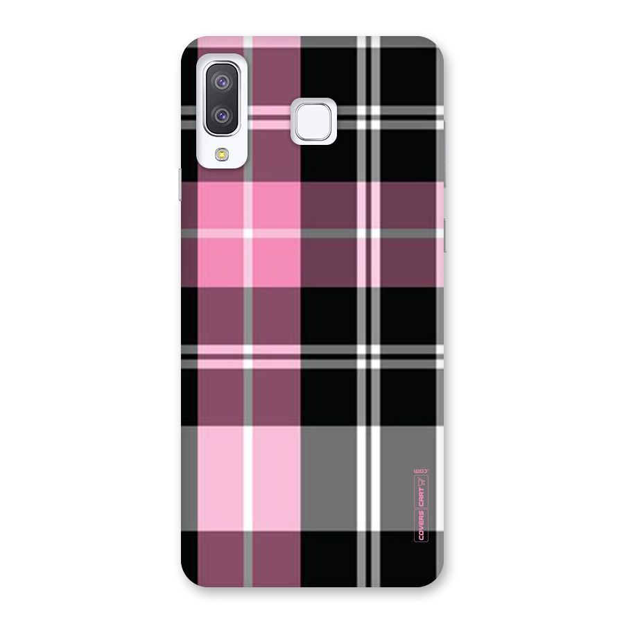 Pink Black Check Back Case for Galaxy A8 Star