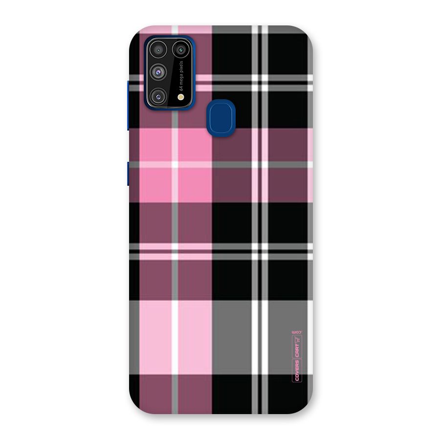 Pink Black Check Back Case for Galaxy F41