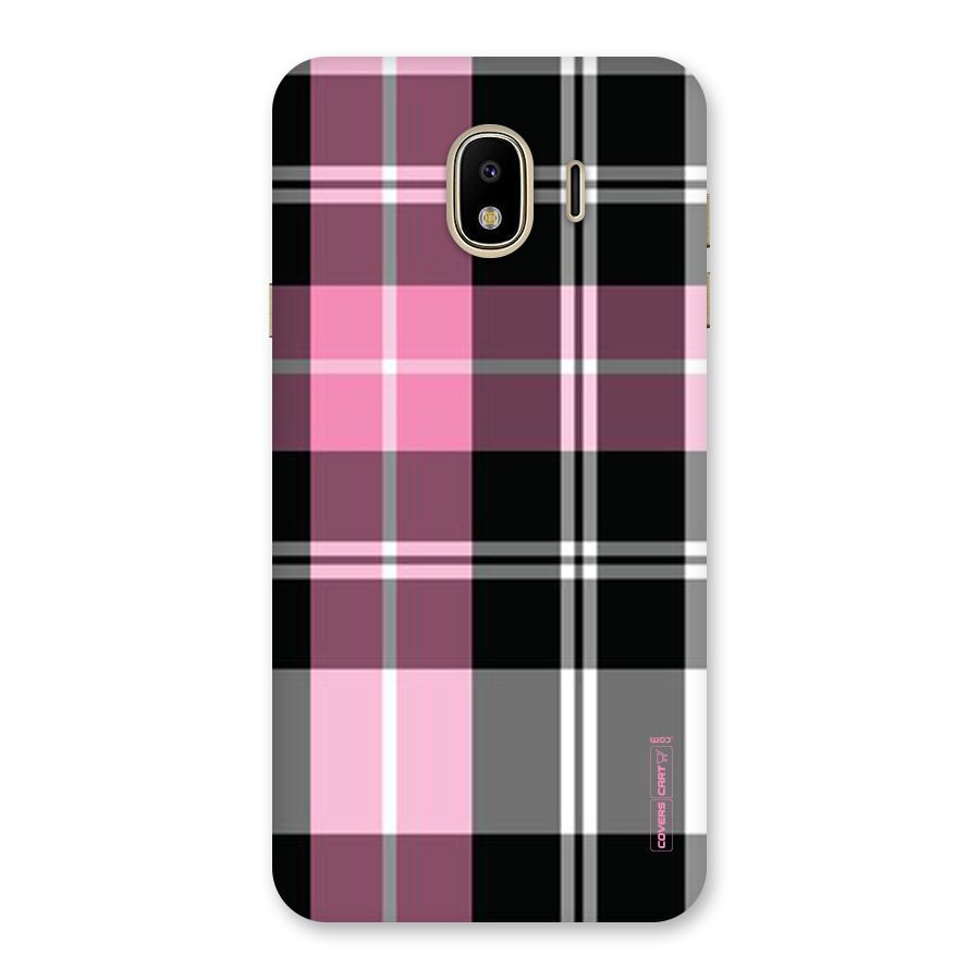 Pink Black Check Back Case for Galaxy J4