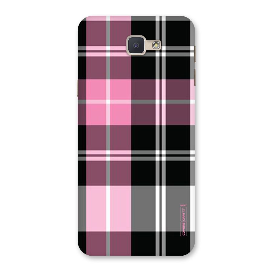Pink Black Check Back Case for Galaxy J5 Prime