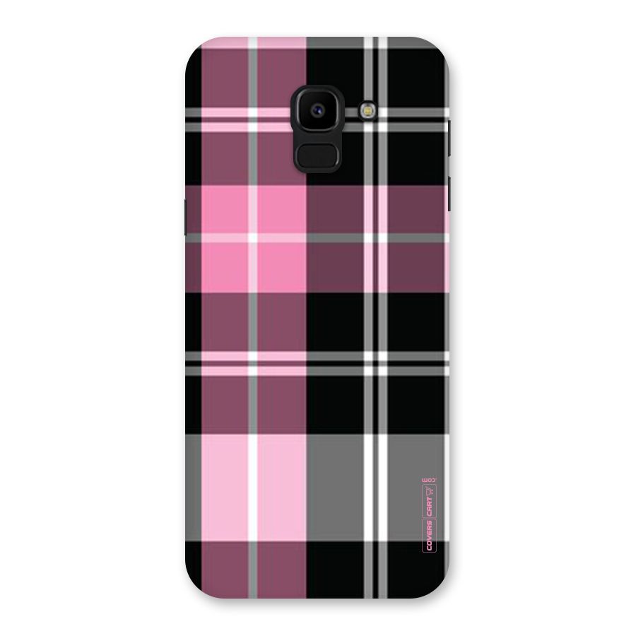 Pink Black Check Back Case for Galaxy J6