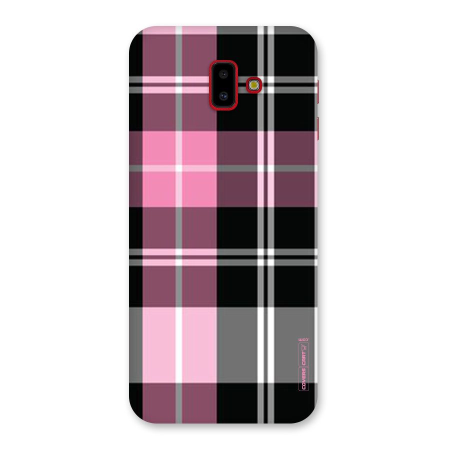 Pink Black Check Back Case for Galaxy J6 Plus