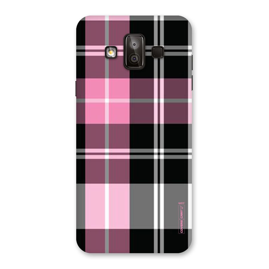 Pink Black Check Back Case for Galaxy J7 Duo