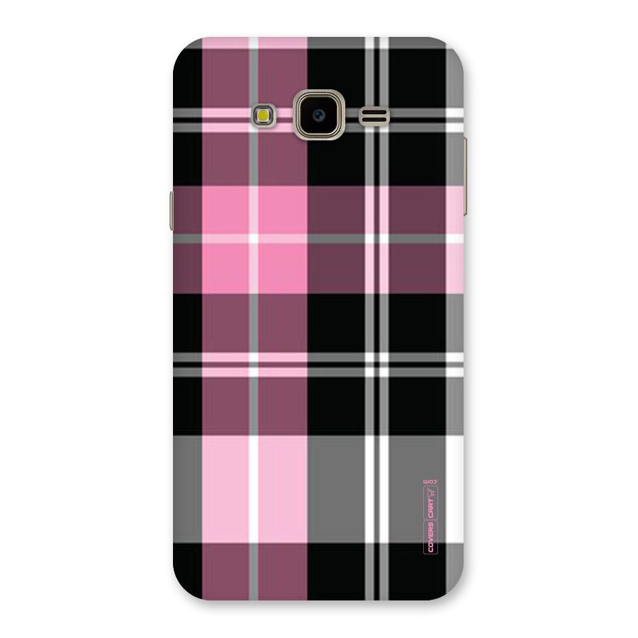 Pink Black Check Back Case for Galaxy J7 Nxt