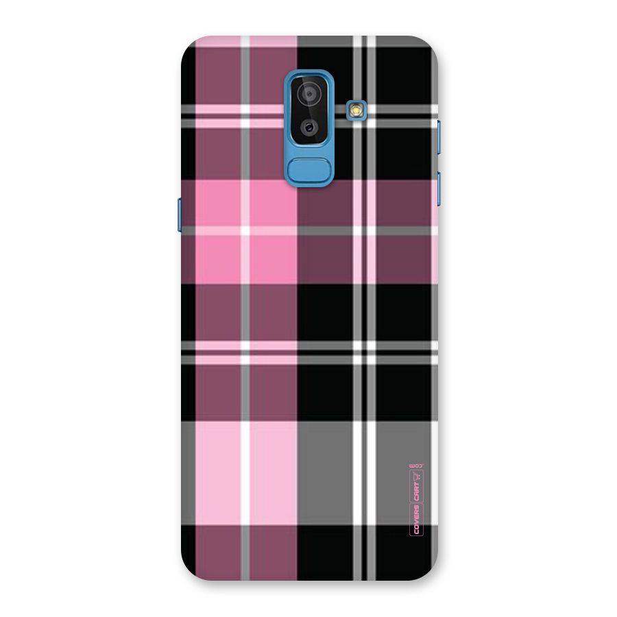 Pink Black Check Back Case for Galaxy J8