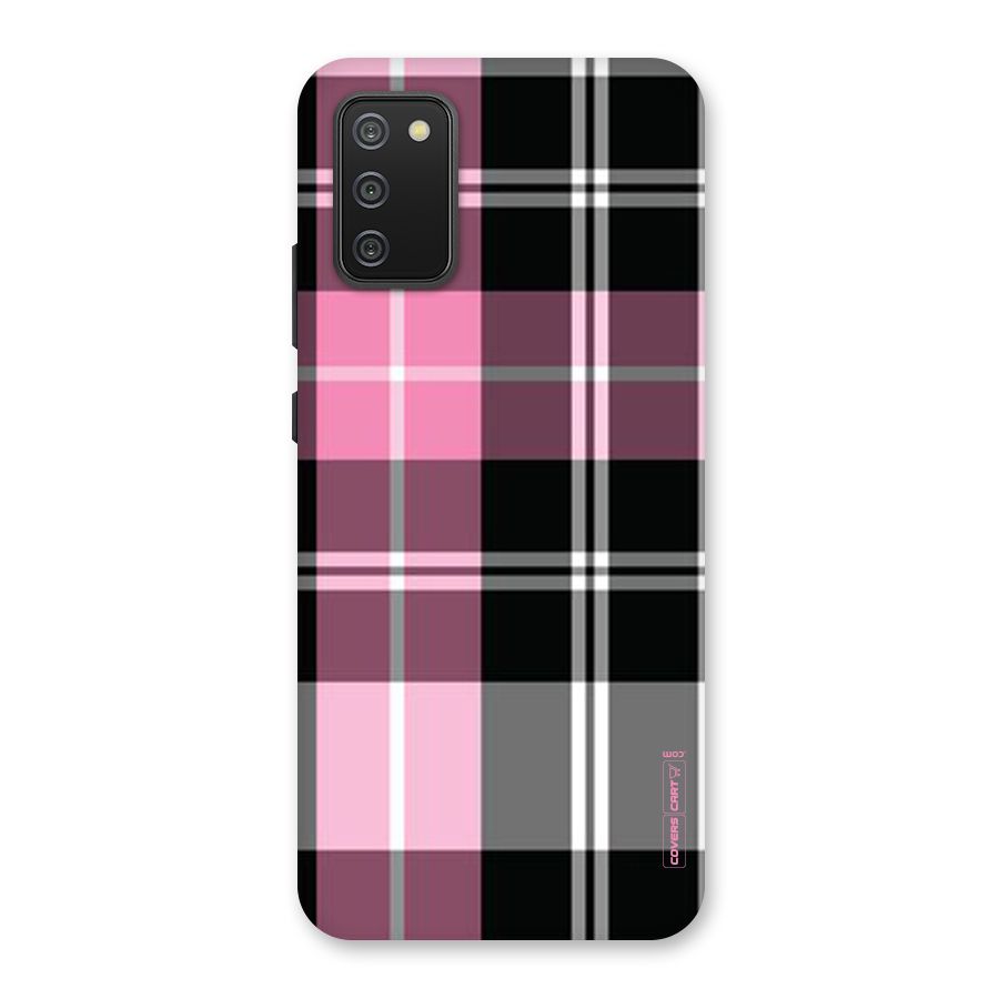 Pink Black Check Back Case for Galaxy M02s