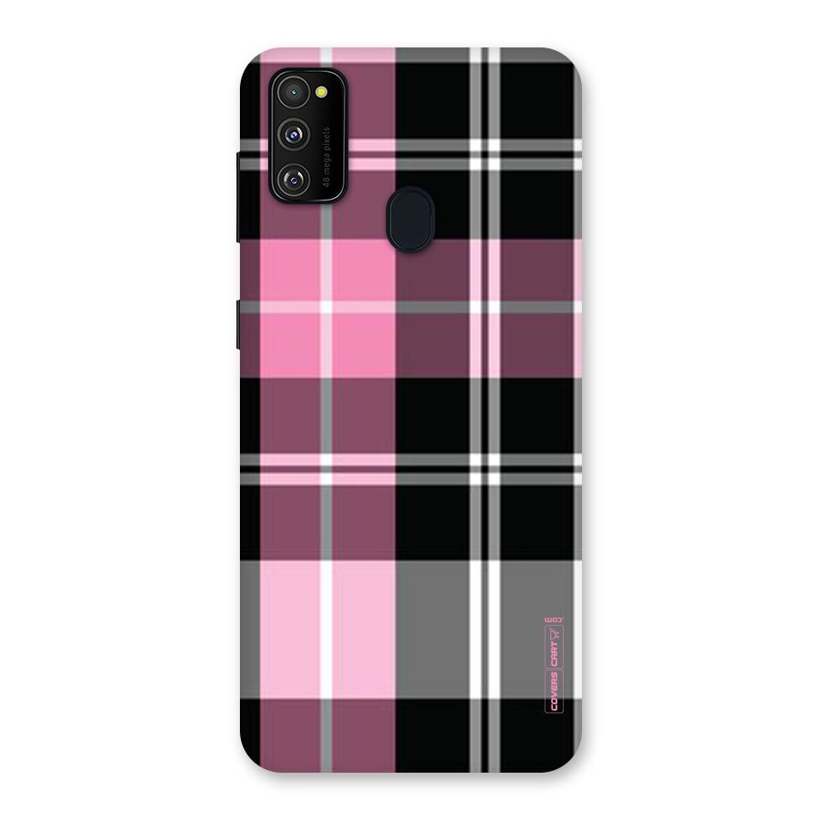 Pink Black Check Back Case for Galaxy M30s