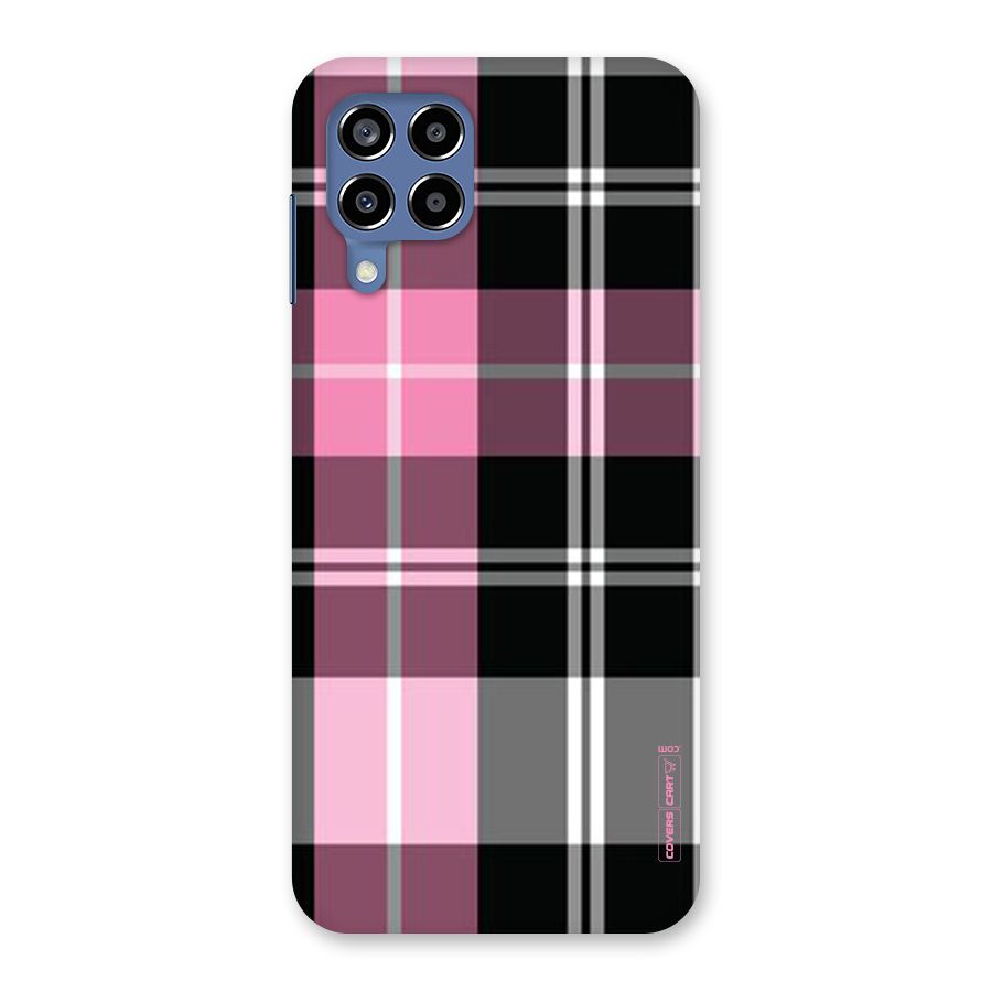 Pink Black Check Back Case for Galaxy M53 5G