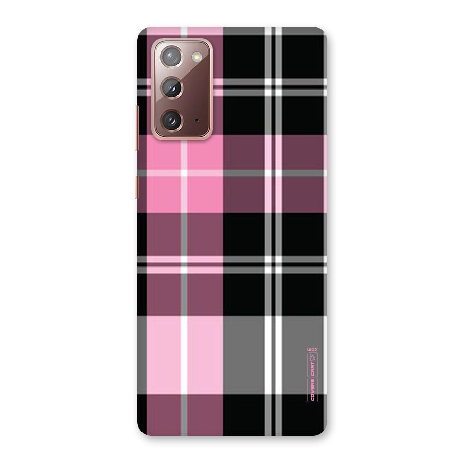 Pink Black Check Back Case for Galaxy Note 20