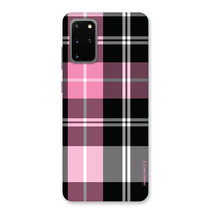 Pink Black Check Back Case for Galaxy S20 Plus