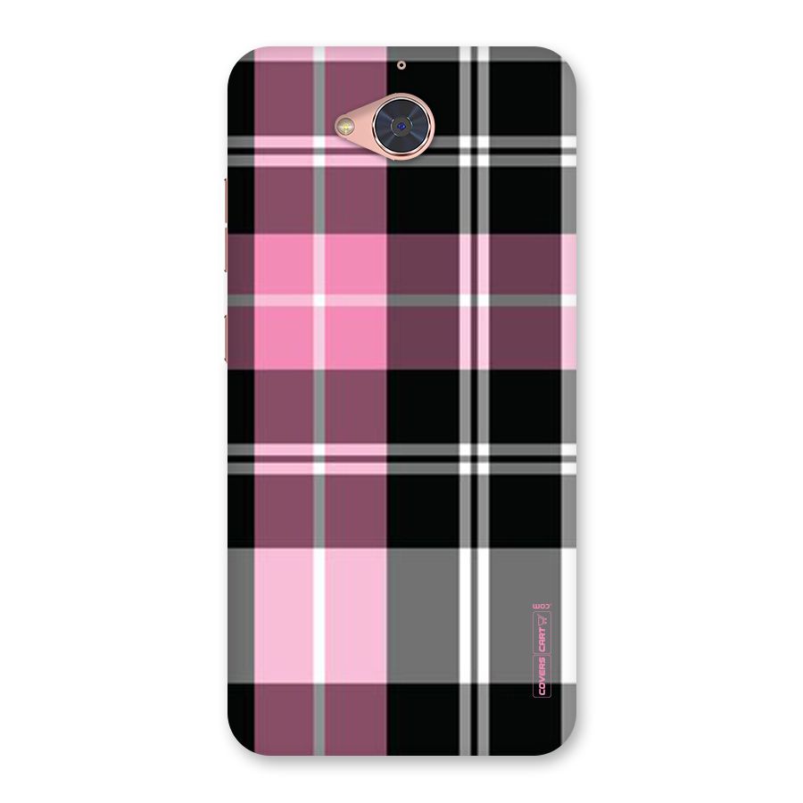 Pink Black Check Back Case for Gionee S6 Pro