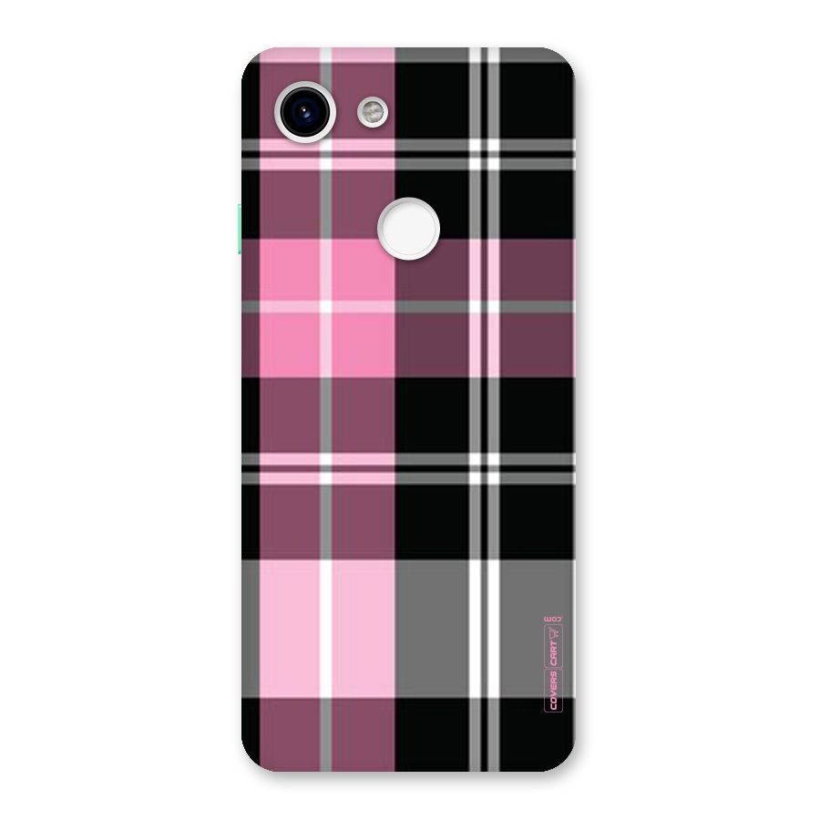 Pink Black Check Back Case for Google Pixel 3