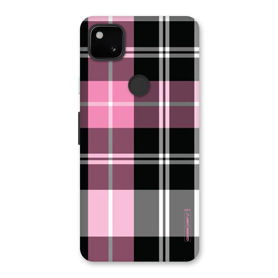 Pink Black Check Back Case for Google Pixel 4a