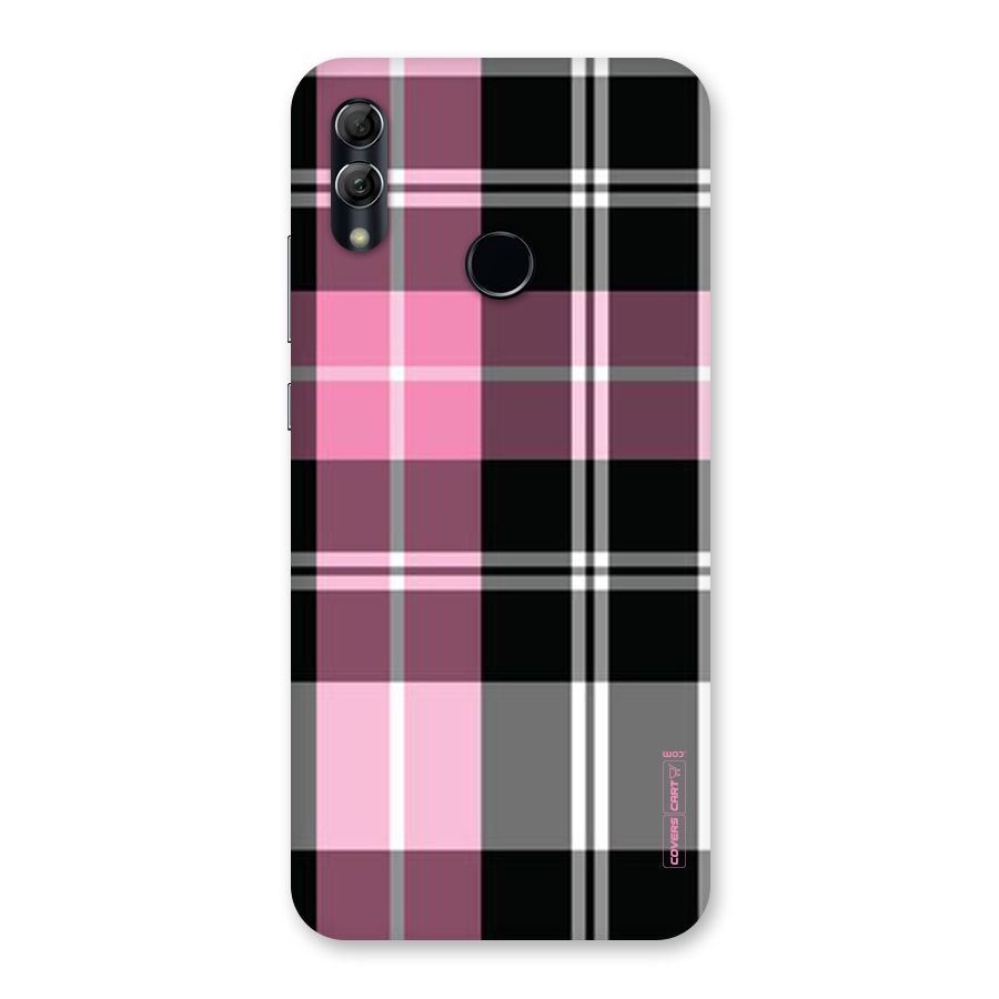 Pink Black Check Back Case for Honor 10 Lite