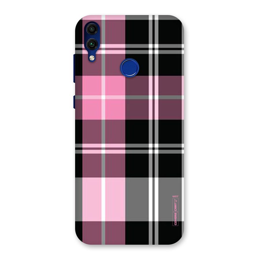 Pink Black Check Back Case for Honor 8C