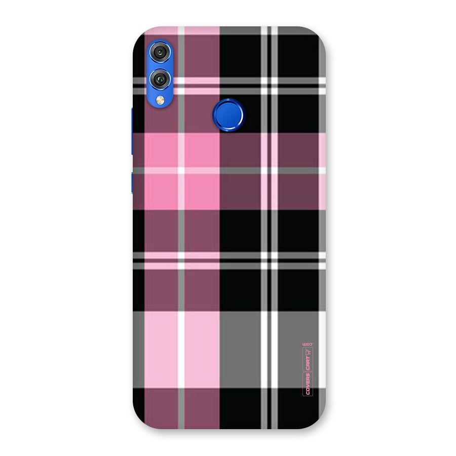 Pink Black Check Back Case for Honor 8X