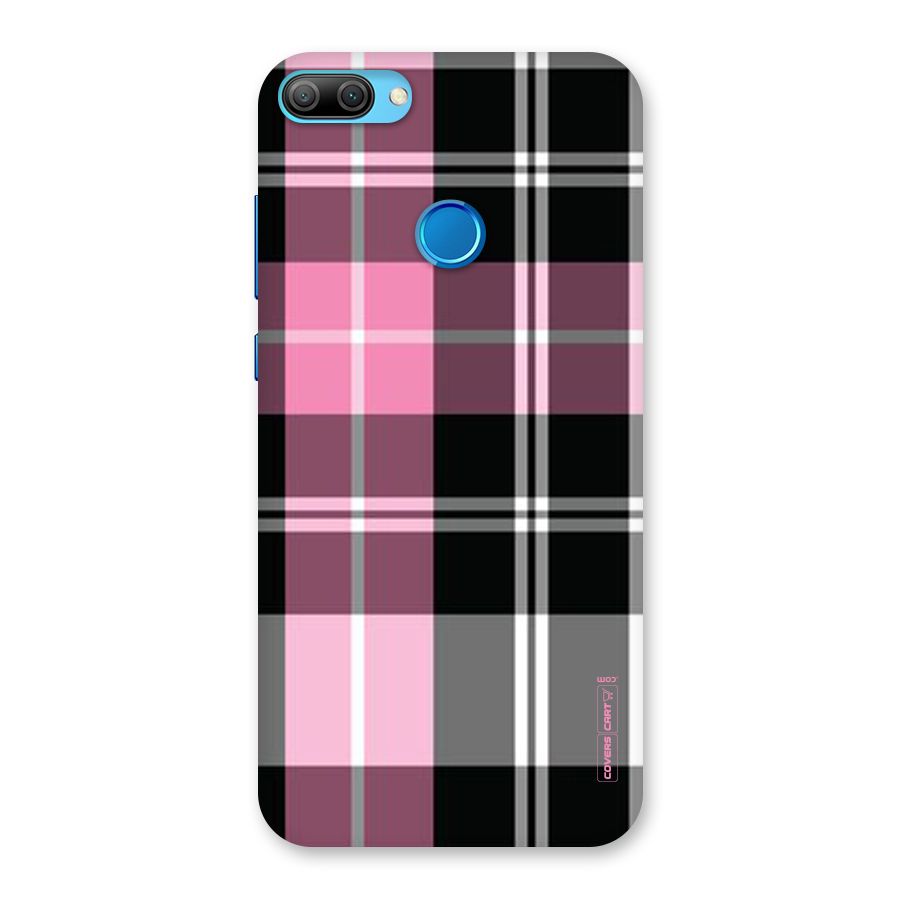Pink Black Check Back Case for Honor 9N