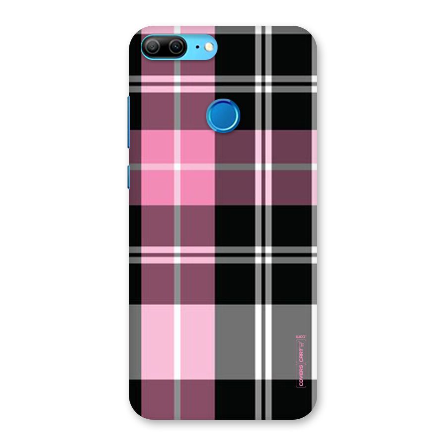 Pink Black Check Back Case for Honor 9 Lite