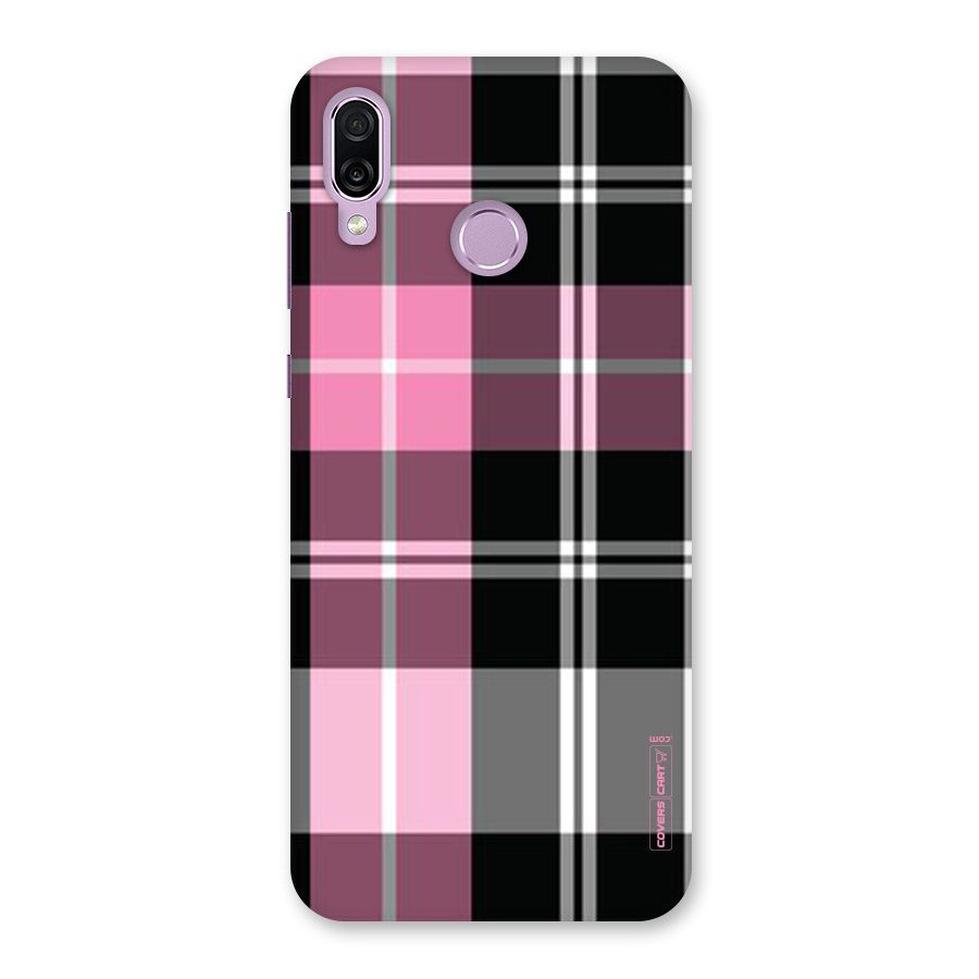 Pink Black Check Back Case for Honor Play