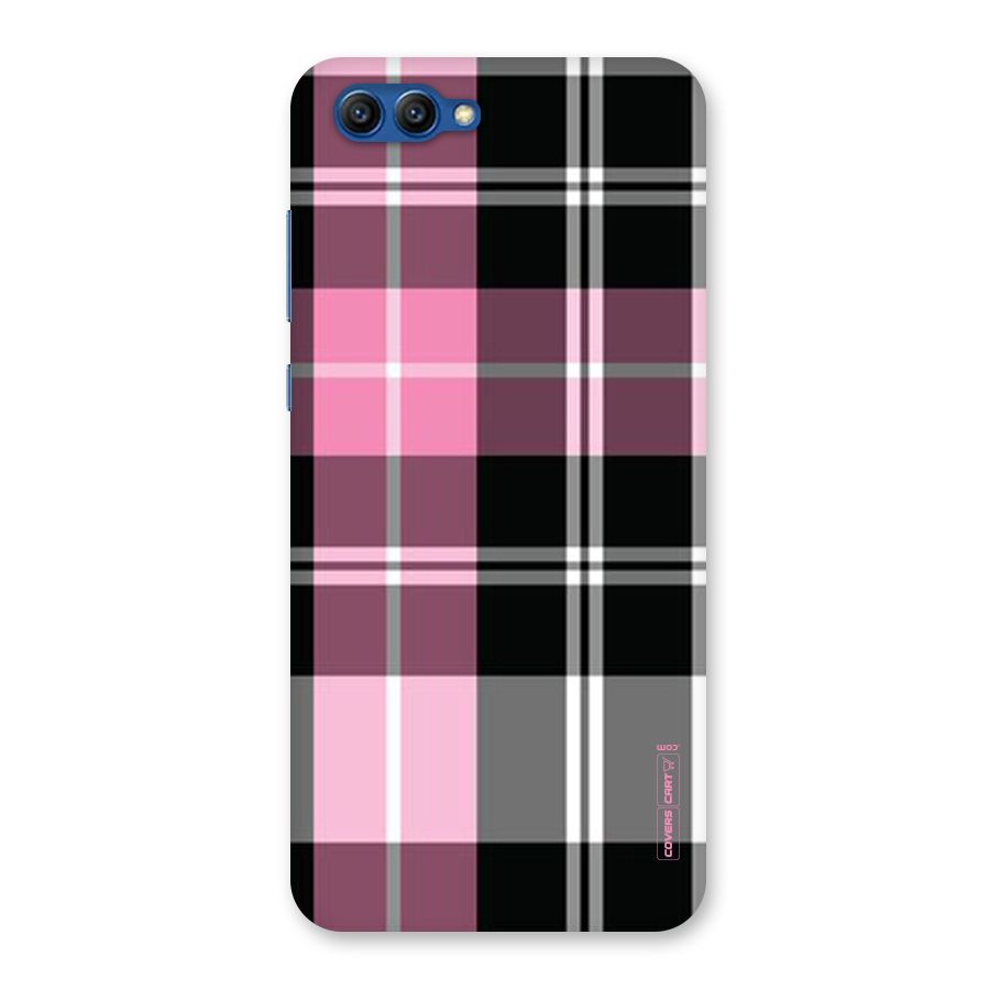 Pink Black Check Back Case for Honor View 10
