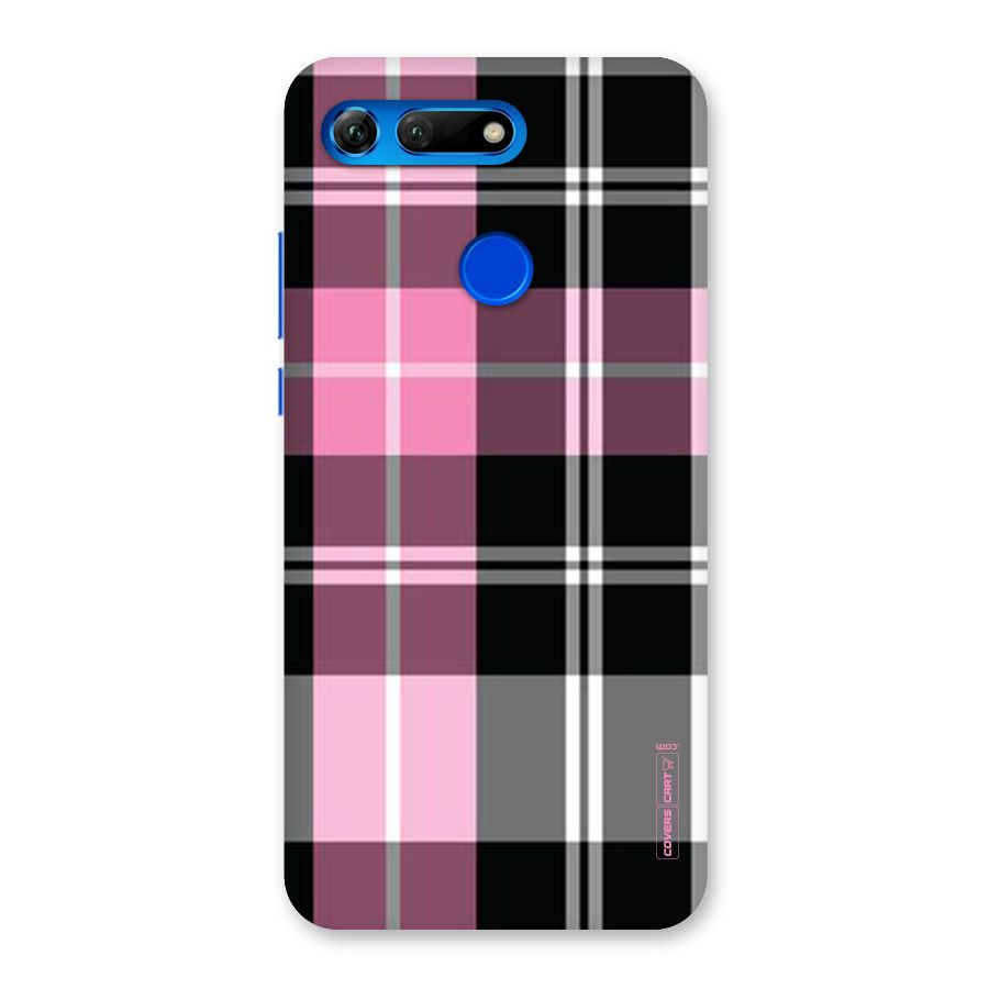 Pink Black Check Back Case for Honor View 20
