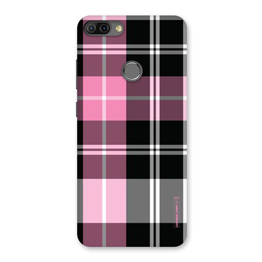 Pink Black Check Back Case for Infinix Hot 6 Pro