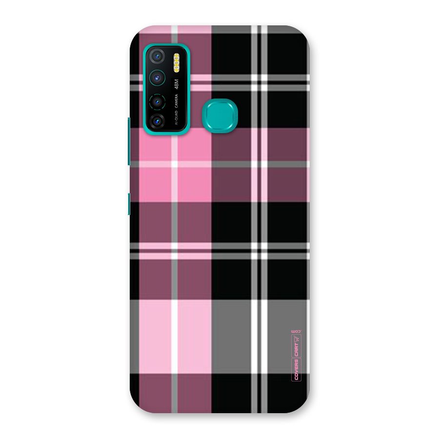 Pink Black Check Back Case for Infinix Hot 9 Pro