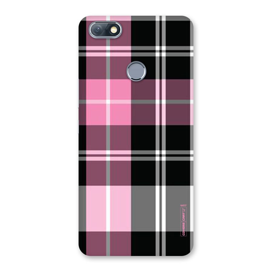 Pink Black Check Back Case for Infinix Note 5