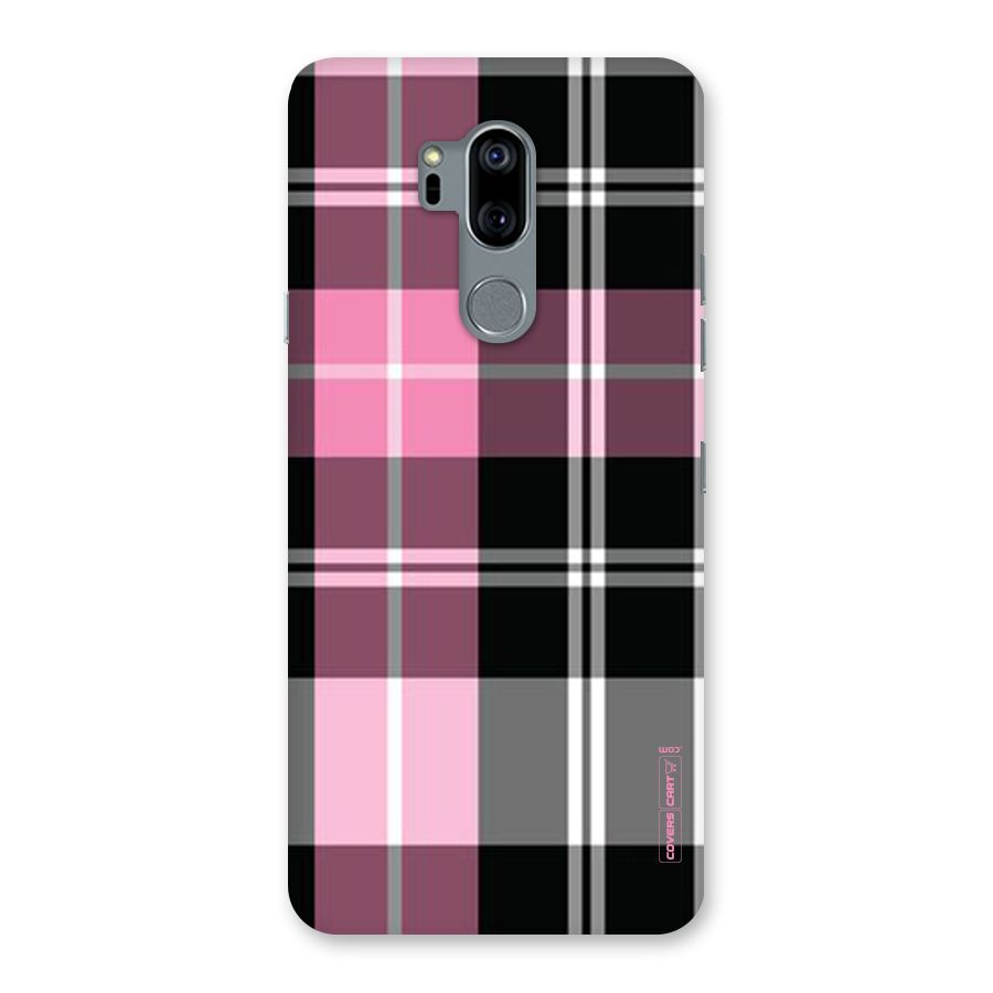 Pink Black Check Back Case for LG G7