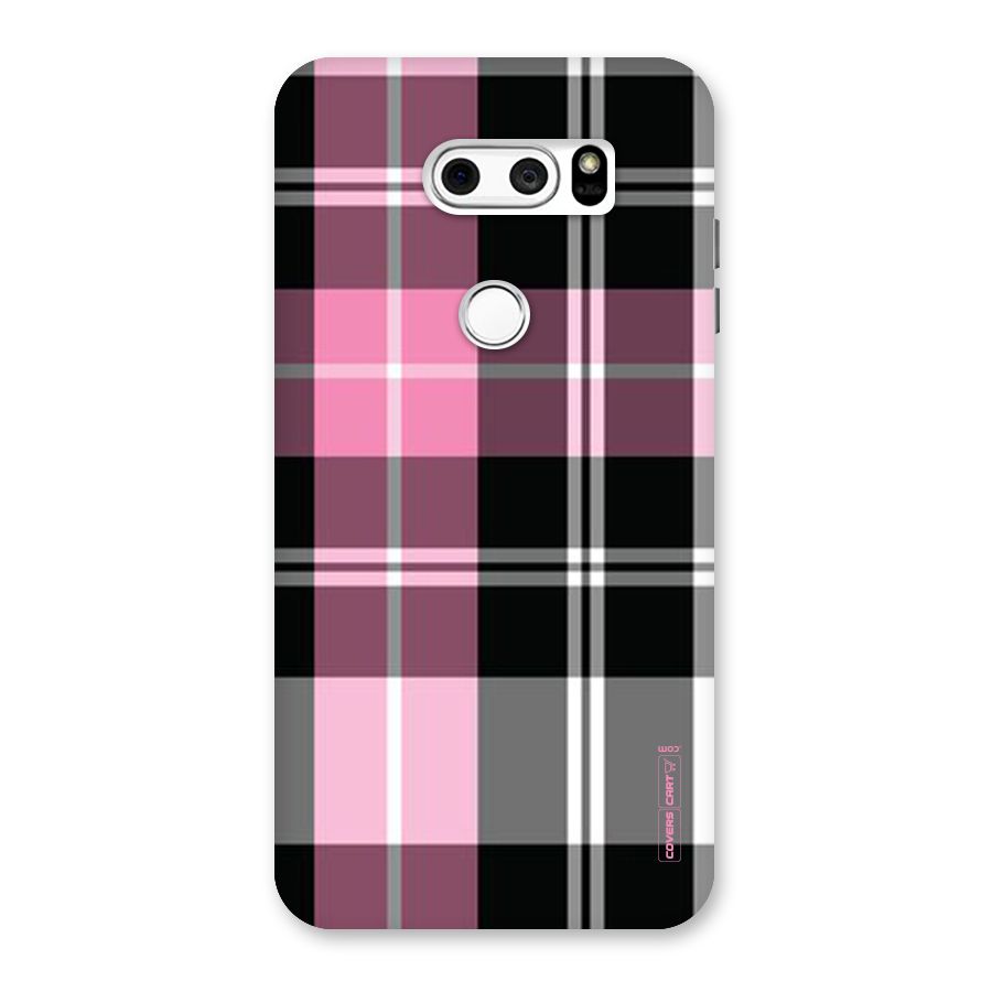 Pink Black Check Back Case for LG V30