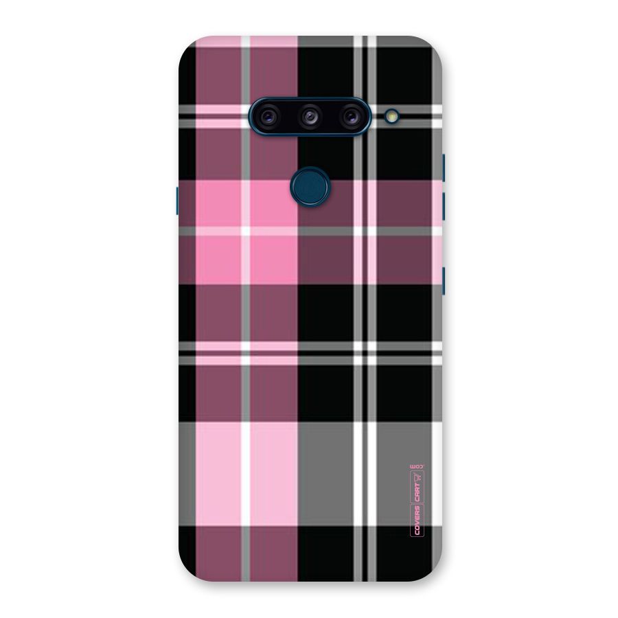 Pink Black Check Back Case for LG  V40 ThinQ