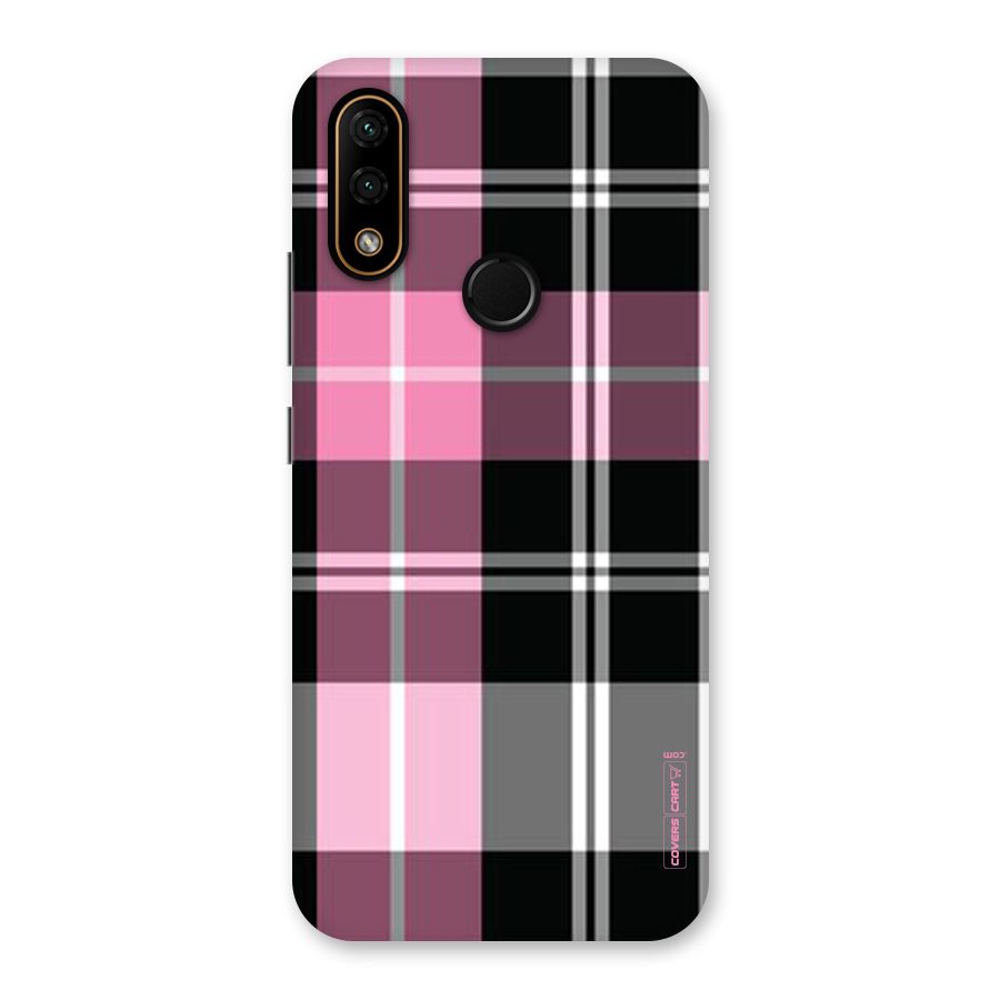 Pink Black Check Back Case for Lenovo A6 Note