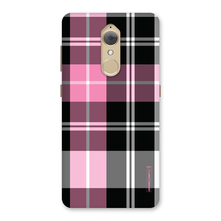 Pink Black Check Back Case for Lenovo K8