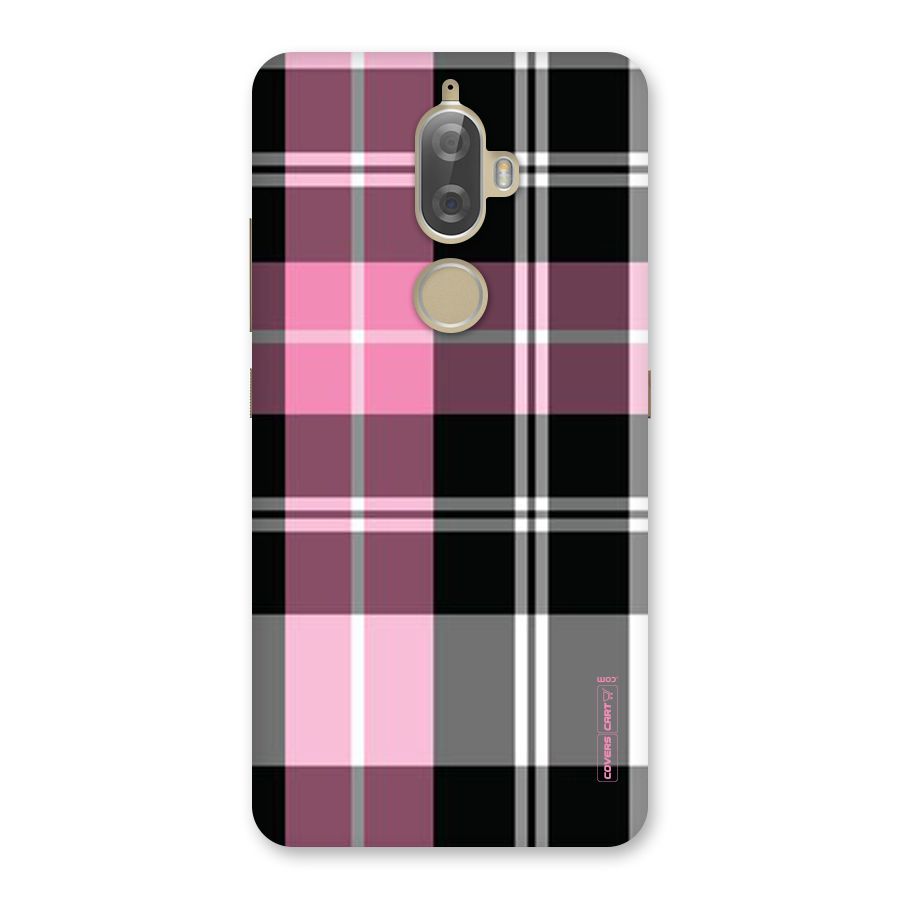 Pink Black Check Back Case for Lenovo K8 Plus