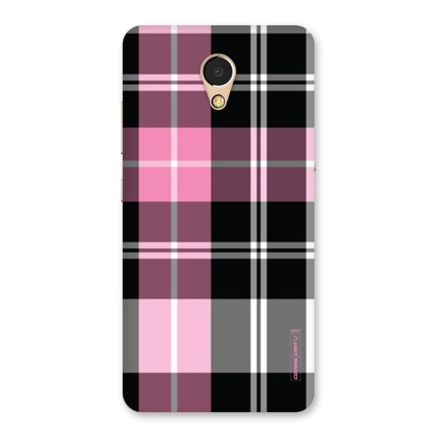 Pink Black Check Back Case for Lenovo P2