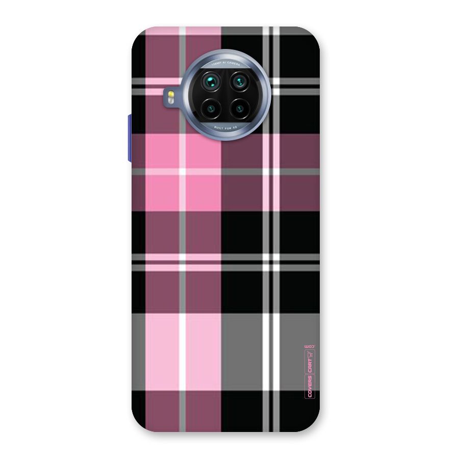 Pink Black Check Back Case for Mi 10i