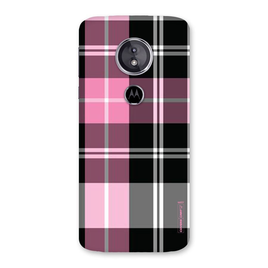 Pink Black Check Back Case for Moto E5
