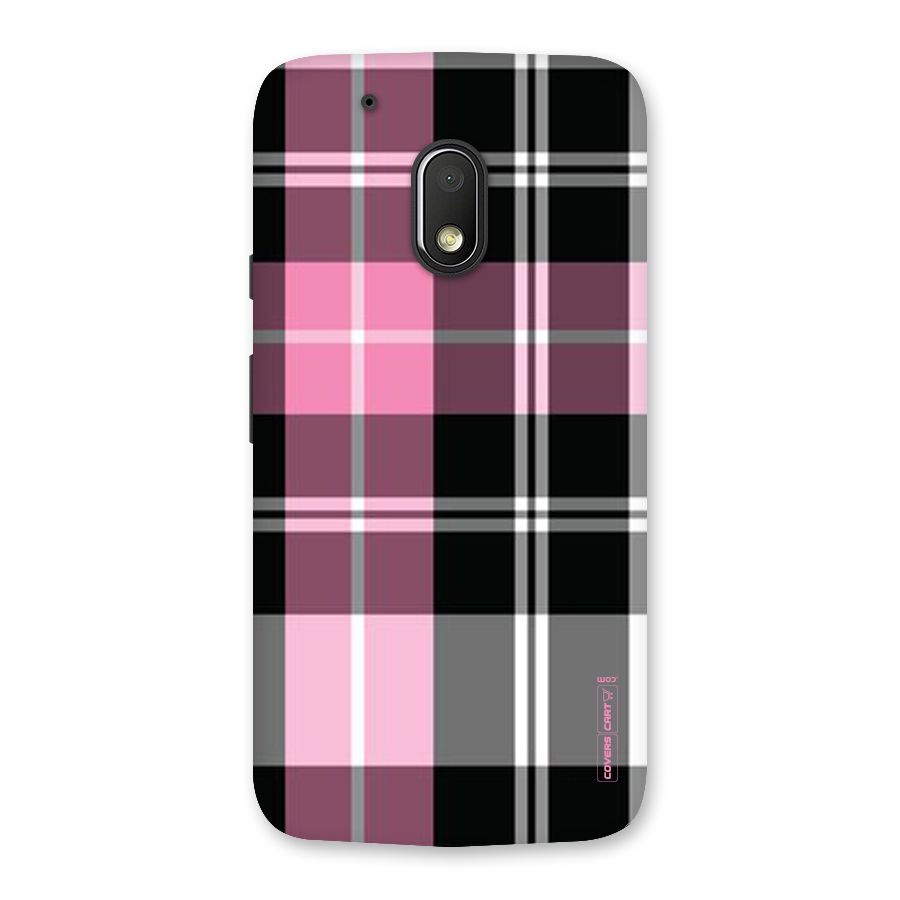 Pink Black Check Back Case for Moto G4 Play