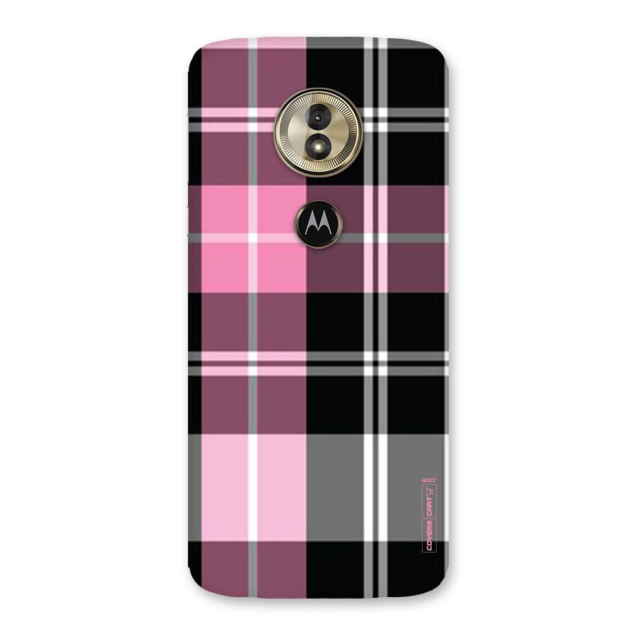 Pink Black Check Back Case for Moto G6 Play