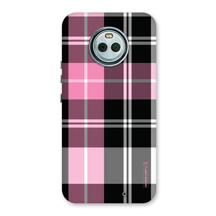 Pink Black Check Back Case for Moto X4