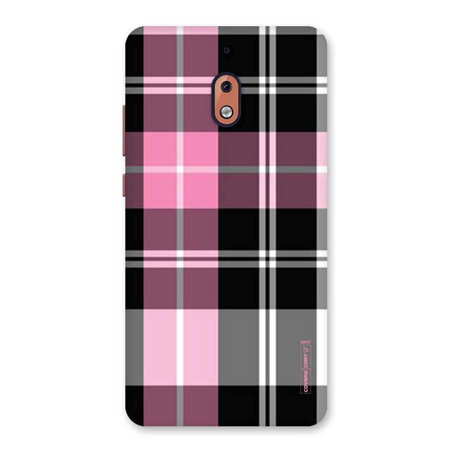 Pink Black Check Back Case for Nokia 2.1