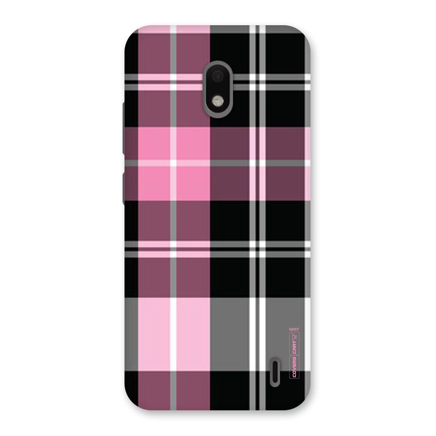 Pink Black Check Back Case for Nokia 2.2