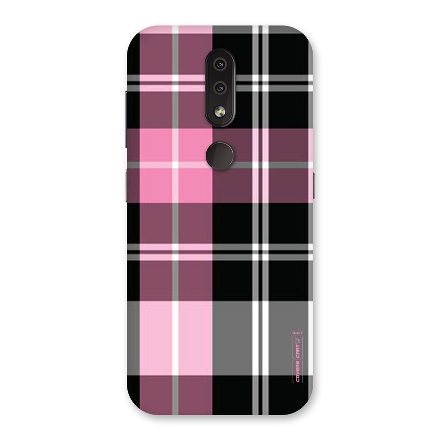 Pink Black Check Back Case for Nokia 4.2