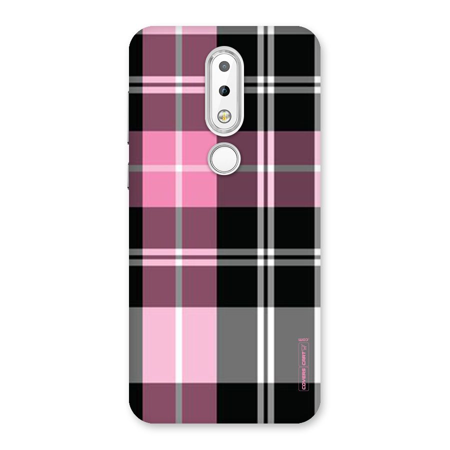 Pink Black Check Back Case for Nokia 6.1 Plus