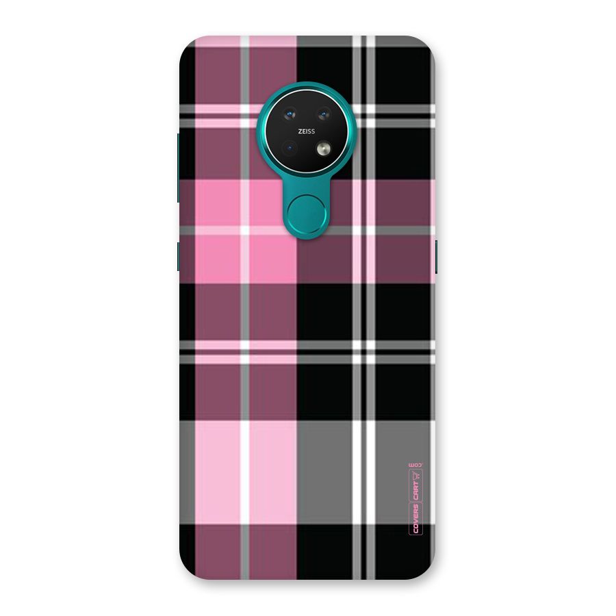 Pink Black Check Back Case for Nokia 7.2