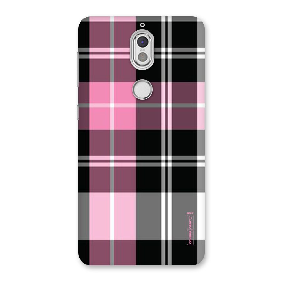 Pink Black Check Back Case for Nokia 7