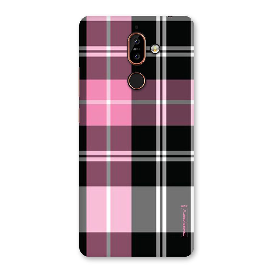 Pink Black Check Back Case for Nokia 7 Plus