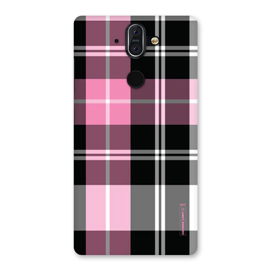 Pink Black Check Back Case for Nokia 8 Sirocco