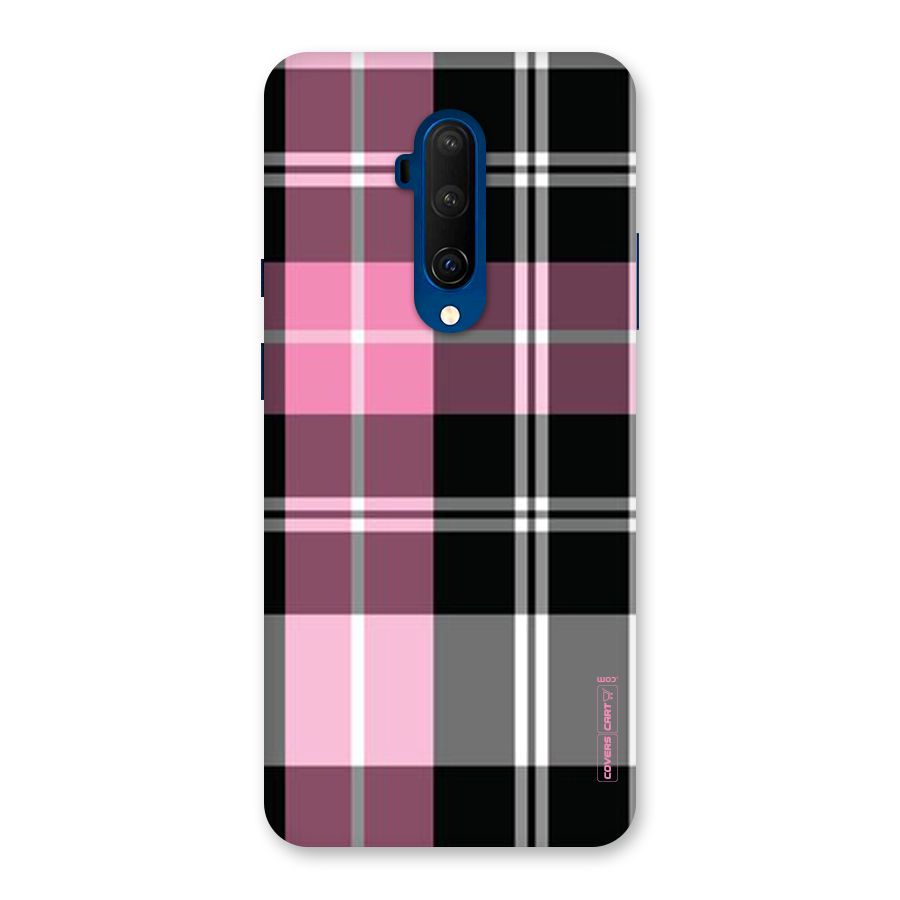Pink Black Check Back Case for OnePlus 7T Pro