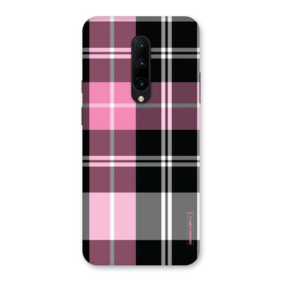 Pink Black Check Back Case for OnePlus 7 Pro
